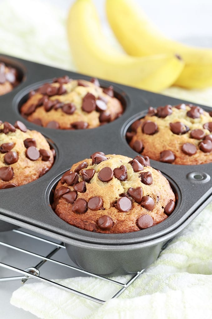 Muffins banane pepites de chocolat avant cuisson